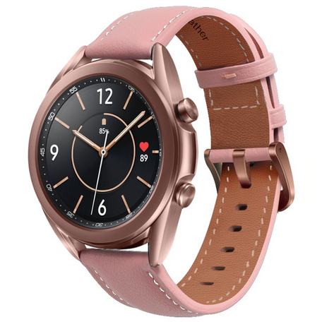 Samsung Galaxy Watch 3 - 41mm - Premium Leather bandje - Oudroze