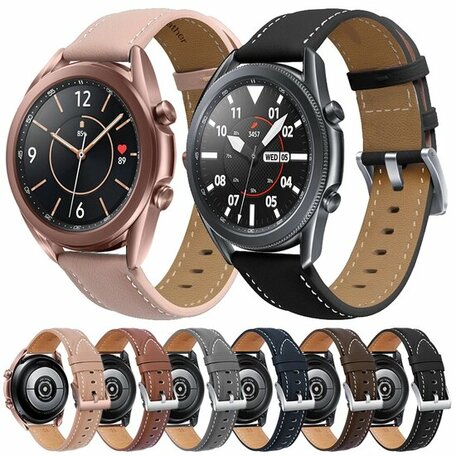 Samsung Galaxy Watch 3 - 41mm - Premium Leather bandje - Oudroze