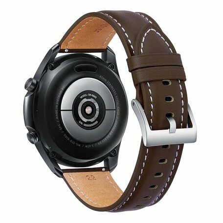 Samsung Galaxy Watch 3 - 41mm - Premium Leather bandje - Donkerbruin
