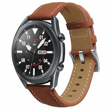 Samsung Galaxy Watch 3 - 41mm - Premium Leather bandje - Bruin