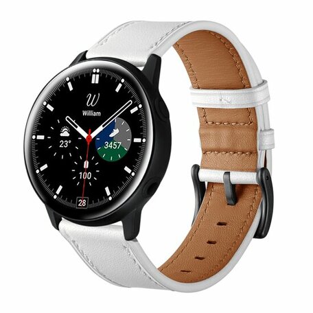 Samsung Galaxy Watch Active 2 - lederen bandje - Wit