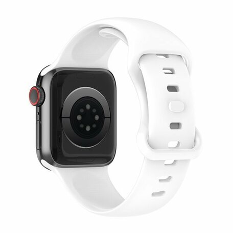 Siliconen sportbandje - Wit - Maat: M/L - Geschikt voor Apple Watch 38mm / 40mm / 41mm