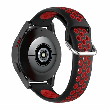 Samsung Galaxy Watch 3 - 41mm - Siliconen sportbandje met gesp - Zwart + rood