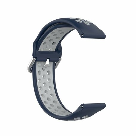 Samsung Galaxy Watch Active 2 - Siliconen sportbandje met gesp - Donkerblauw + grijs