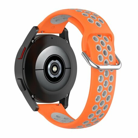 Samsung Galaxy Watch Active 2 - Siliconen sportbandje met gesp - Oranje + grijs