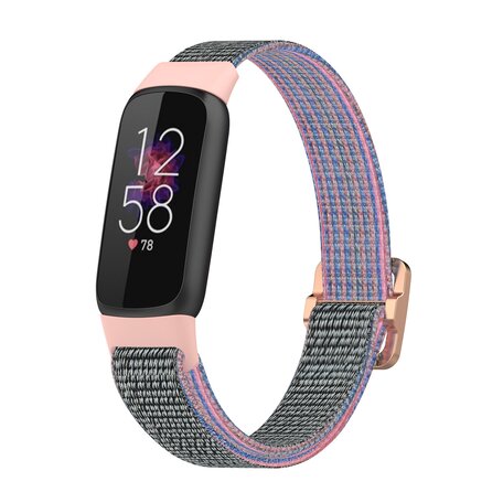 Fitbit Luxe - Elastisch nylon bandje - Roze