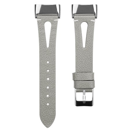 Fitbit Charge 5 bandje - PU leather - Grijs