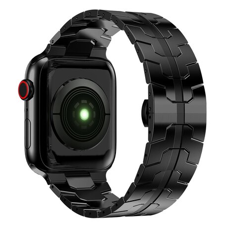 Stalen schakelband - Zwart - Geschikt voor Apple watch 42mm / 44mm / 45mm / 49mm