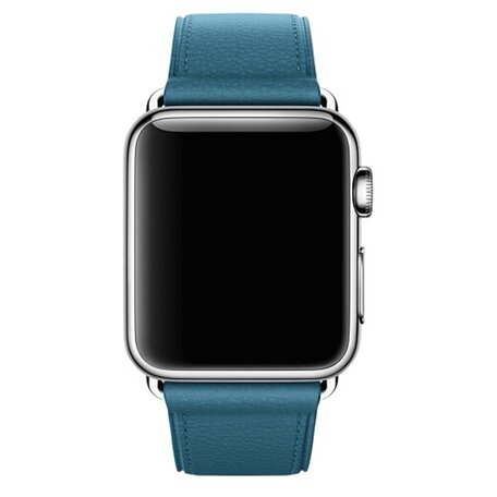 Classic lederen bandje - Blauw - Geschikt voor Apple Watch 42mm / 44mm / 45mm / 49mm