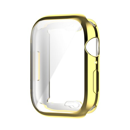 Siliconen case (volledig beschermd) 45mm - Goud - Geschikt voor Apple watch 45mm