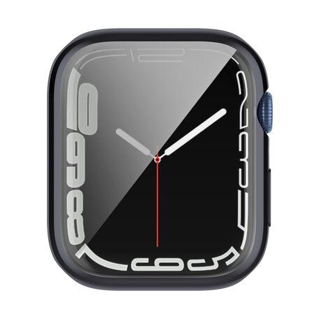 Siliconen case (volledig beschermd) 45mm - Zwart - Geschikt voor Apple watch 45mm