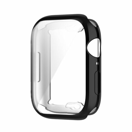 Siliconen case (volledig beschermd) 41mm - Zwart - Geschikt voor Apple watch 41mm