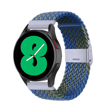 Samsung Galaxy Watch 4 - 40mm / 44mm - Braided bandje - Groen / blauw