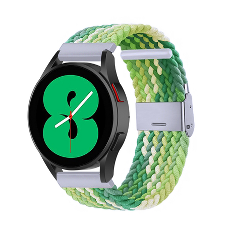 Samsung Galaxy Watch 4 - 40mm / 44mm - Braided bandje - Groen / lichtgroen