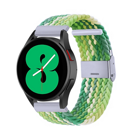 Samsung Galaxy Watch 5 - 40mm / 44mm - Braided bandje - Groen / lichtgroen