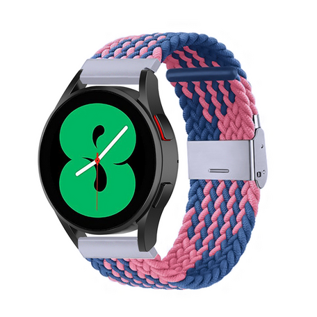 Samsung Galaxy Watch 5 - 40mm / 44mm - Braided bandje - Blauw / roze