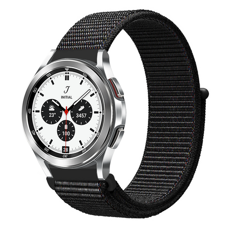 Sport Loop bandje - Zwart gemêleerd - Samsung Galaxy Watch 4 Classic - 42mm / 46mm