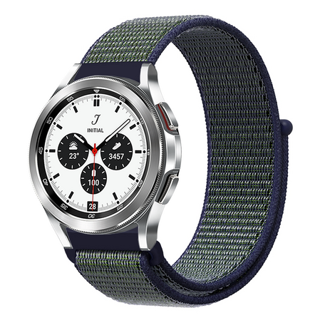 Samsung Galaxy Watch 4 Classic - 42mm / 46mm - Sport Loop bandje - Blauw met groene band