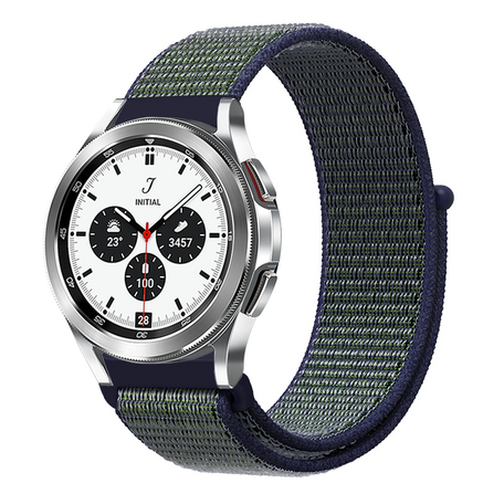 Sport Loop bandje - Blauw met groene band - Samsung Galaxy Watch 4 Classic - 42mm / 46mm
