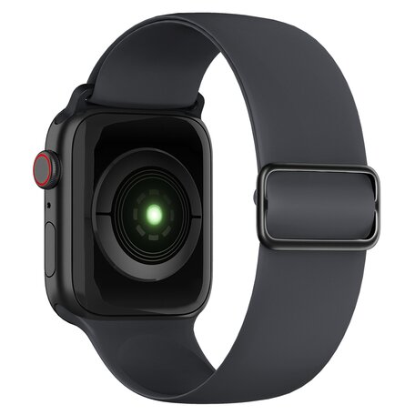 Elastische Solo Loop bandje - Donkergrijs - Geschikt voor Apple Watch 42mm / 44mm / 45mm / 49mm