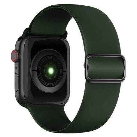 Elastische Solo Loop bandje - Groen - Geschikt voor Apple Watch 42mm / 44mm / 45mm / 49mm