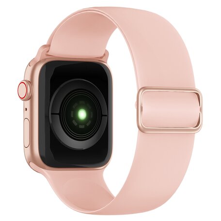 Elastische Solo Loop bandje - Roze - Geschikt voor Apple Watch 42mm / 44mm / 45mm / 49mm