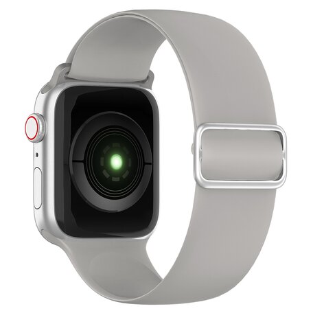 Elastische Solo Loop bandje - Grijs - Geschikt voor Apple Watch 42mm / 44mm / 45mm / 49mm