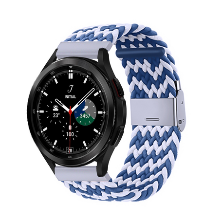 Samsung Galaxy Watch 4 Classic - 42mm / 46mm - Braided bandje - Blauw / wit