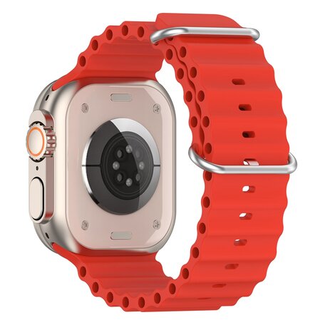 Ocean bandje - Rood - Geschikt voor Apple Watch 42mm / 44mm / 45mm / 49mm