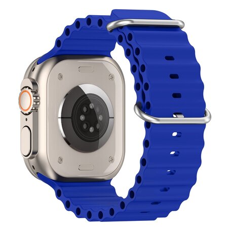 Ocean bandje - Blauw - Geschikt voor Apple Watch 42mm / 44mm / 45mm / 49mm