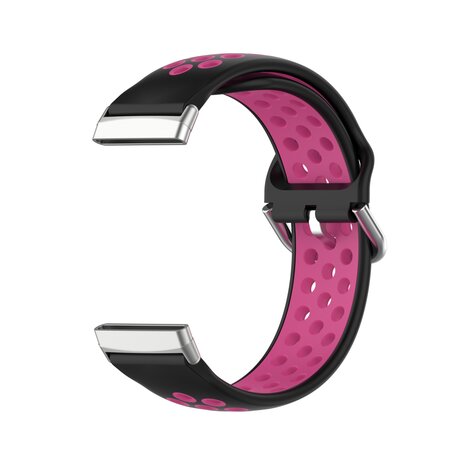 Fitbit Versa 3 & 4 / Sense 1 & 2 - Sport editie - Large - Zwart + roze