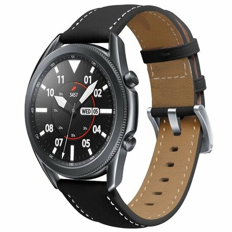 Premium Leather bandje - Zwart - Samsung Galaxy Watch - 42mm
