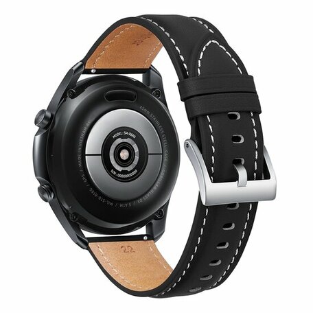 Premium Leather bandje - Zwart - Samsung Galaxy Watch 4 Classic - 42mm & 46mm