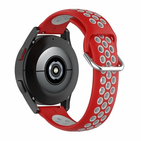 Siliconen sportbandje met gesp - Rood + grijs - Samsung Galaxy Watch - 42mm