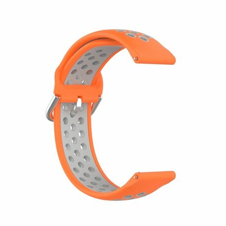 Siliconen sportbandje met gesp - Oranje + grijs - Samsung Galaxy Watch - 42mm
