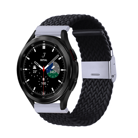 Braided bandje - Zwart - Samsung Galaxy Watch 4 Classic - 42mm / 46mm