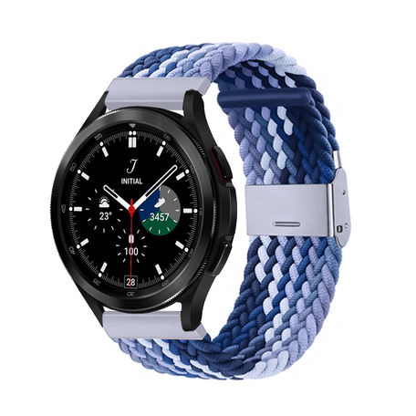 Braided bandje - Blauw gemêleerd - Samsung Galaxy Watch 4 Classic - 42mm / 46mm