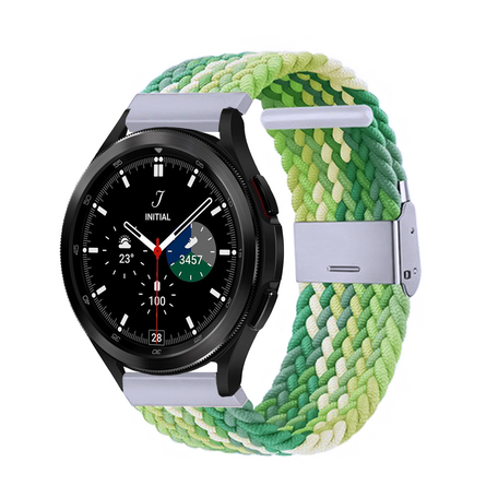 Braided bandje - Groen / lichtgroen - Samsung Galaxy Watch 4 Classic - 42mm / 46mm