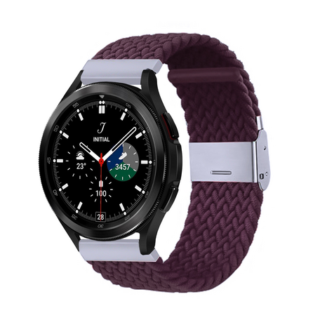 Braided bandje - Donkerpaars - Samsung Galaxy Watch 4 Classic - 42mm / 46mm