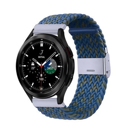 Braided bandje - Blauw / groen gemêleerd - Samsung Galaxy Watch 4 Classic - 42mm / 46mm