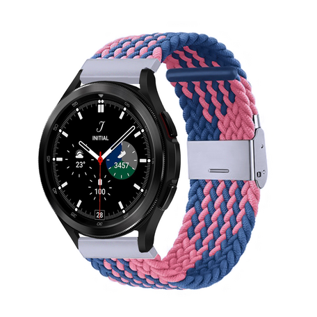 Braided bandje - Blauw / roze - Samsung Galaxy Watch 4 Classic - 42mm / 46mm