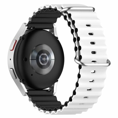 Ocean Style bandje - Wit / zwart - Samsung Galaxy Watch - 42mm