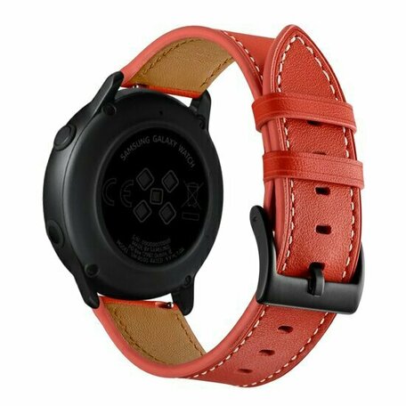 lederen bandje - Rood - Samsung Galaxy Watch - 46mm
