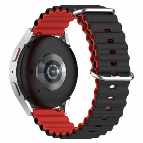 Ocean Style bandje - Zwart / rood - Samsung Galaxy Watch 3 - 45mm