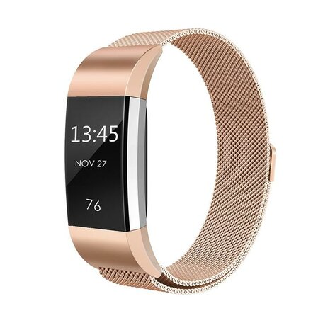 Fitbit Charge 2 milanese bandje - Maat: Large - Champagne goud