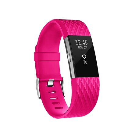 Fitbit Charge 2 siliconen bandje - Maat: Small - Magenta