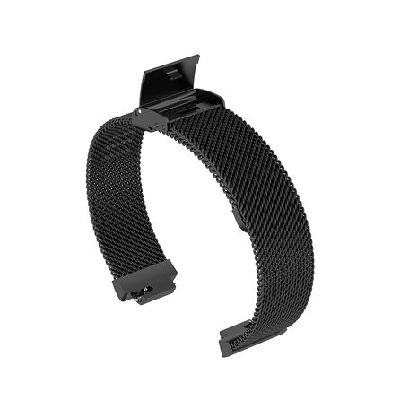 Fitbit Inspire Milanese bandje met gesp - Maat: Large  - Zwart
