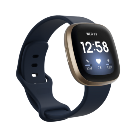 Fitbit Versa 3 & 4 / Sense 1 & 2 Sportbandje - Donkerblauw - Maat: S/M