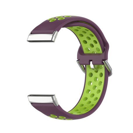 Fitbit Versa 3 & 4 / Sense 1 & 2 - Sport editie - Large - Paars + groen