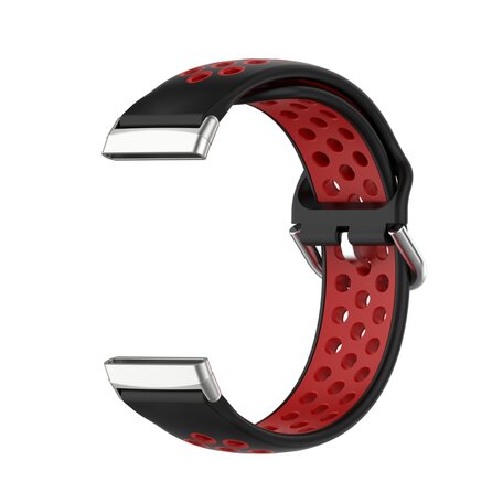 Fitbit Versa 3 & 4 / Sense 1 & 2 - Sport editie - Large - Zwart + rood